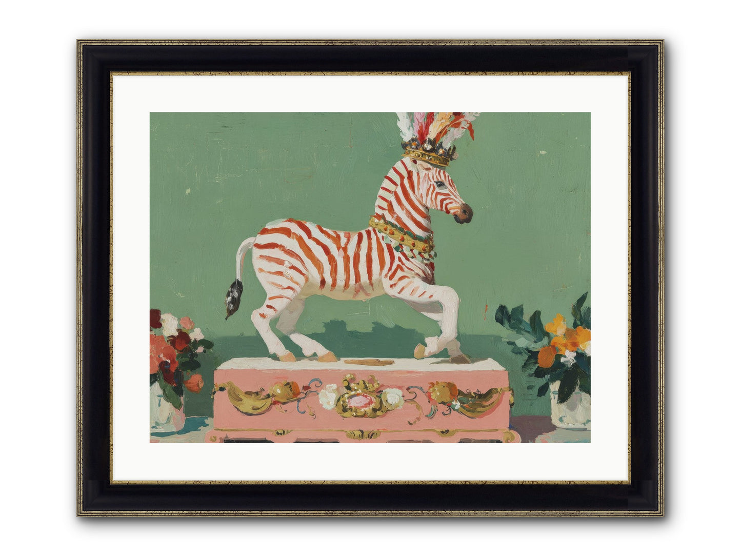 Poised In Wonder Framed Print - Black & Gold 24x18