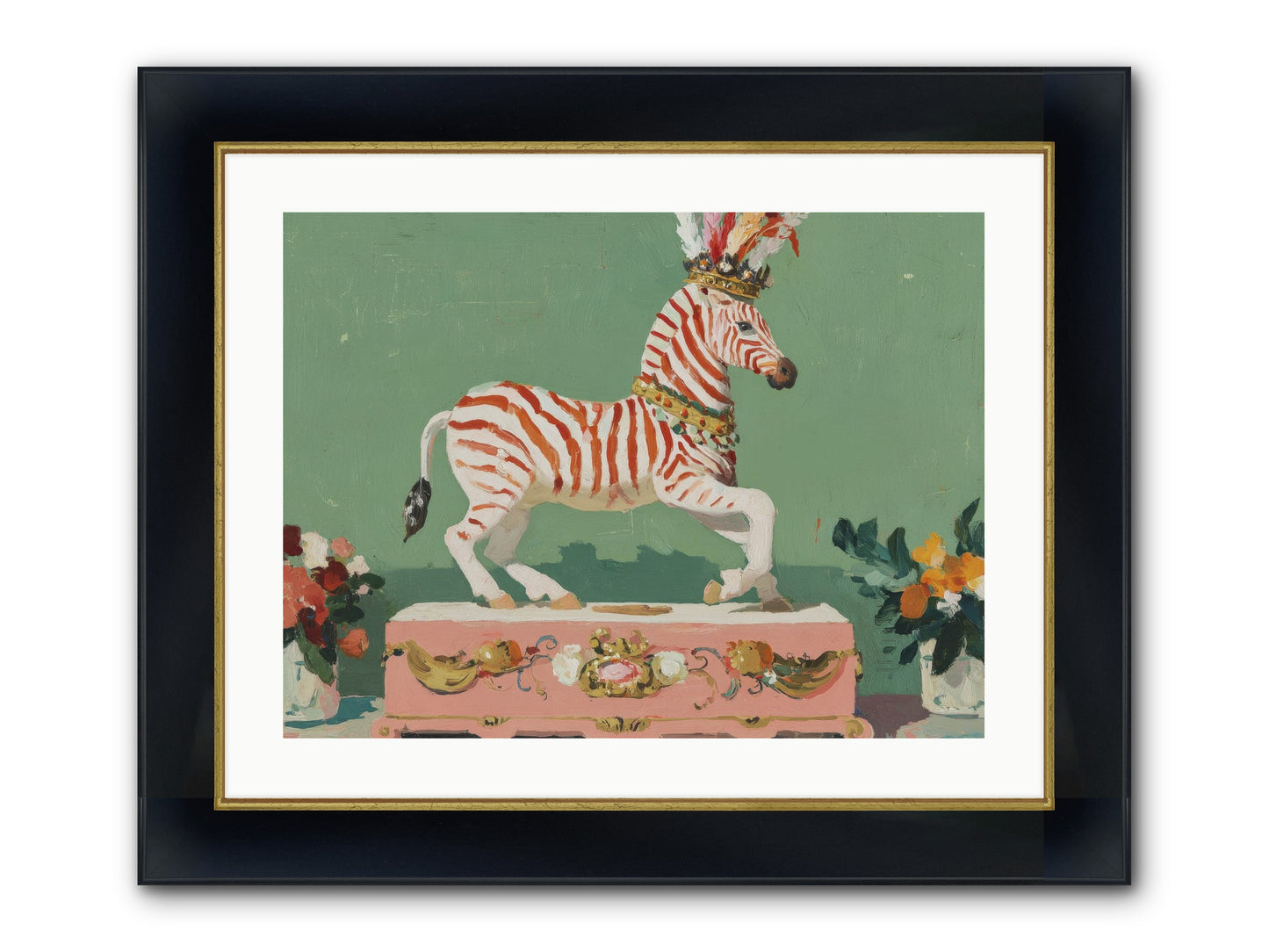 Poised In Wonder Framed Print - Wide Black w/Gold 24x18