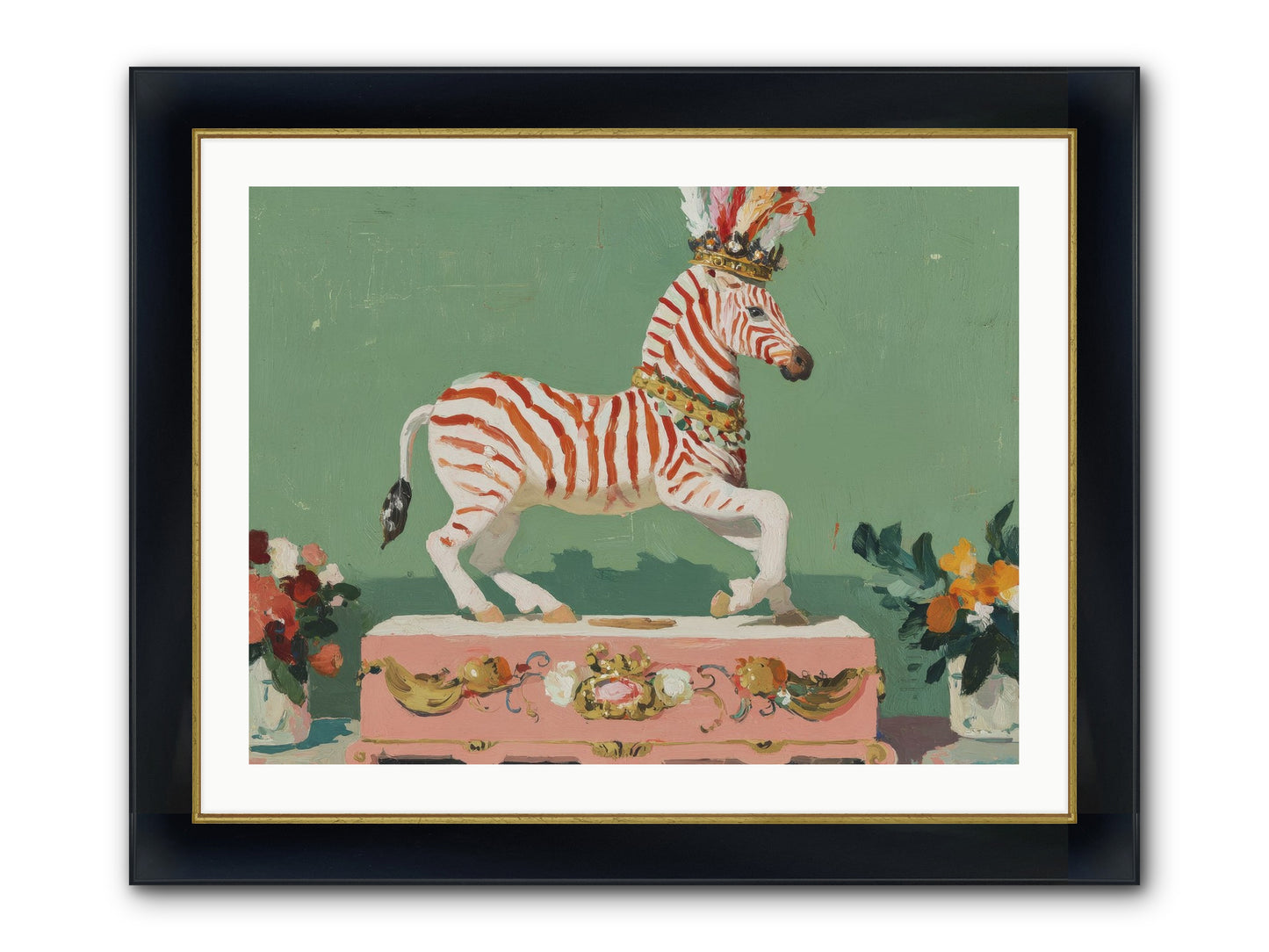 Poised In Wonder Framed Print - Wide Black w/Gold 32x24