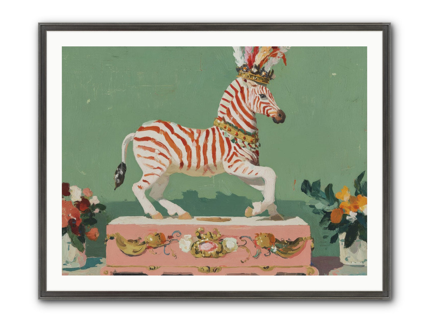 Poised In Wonder Framed Print - Slimwoods Black/Silver 40x30