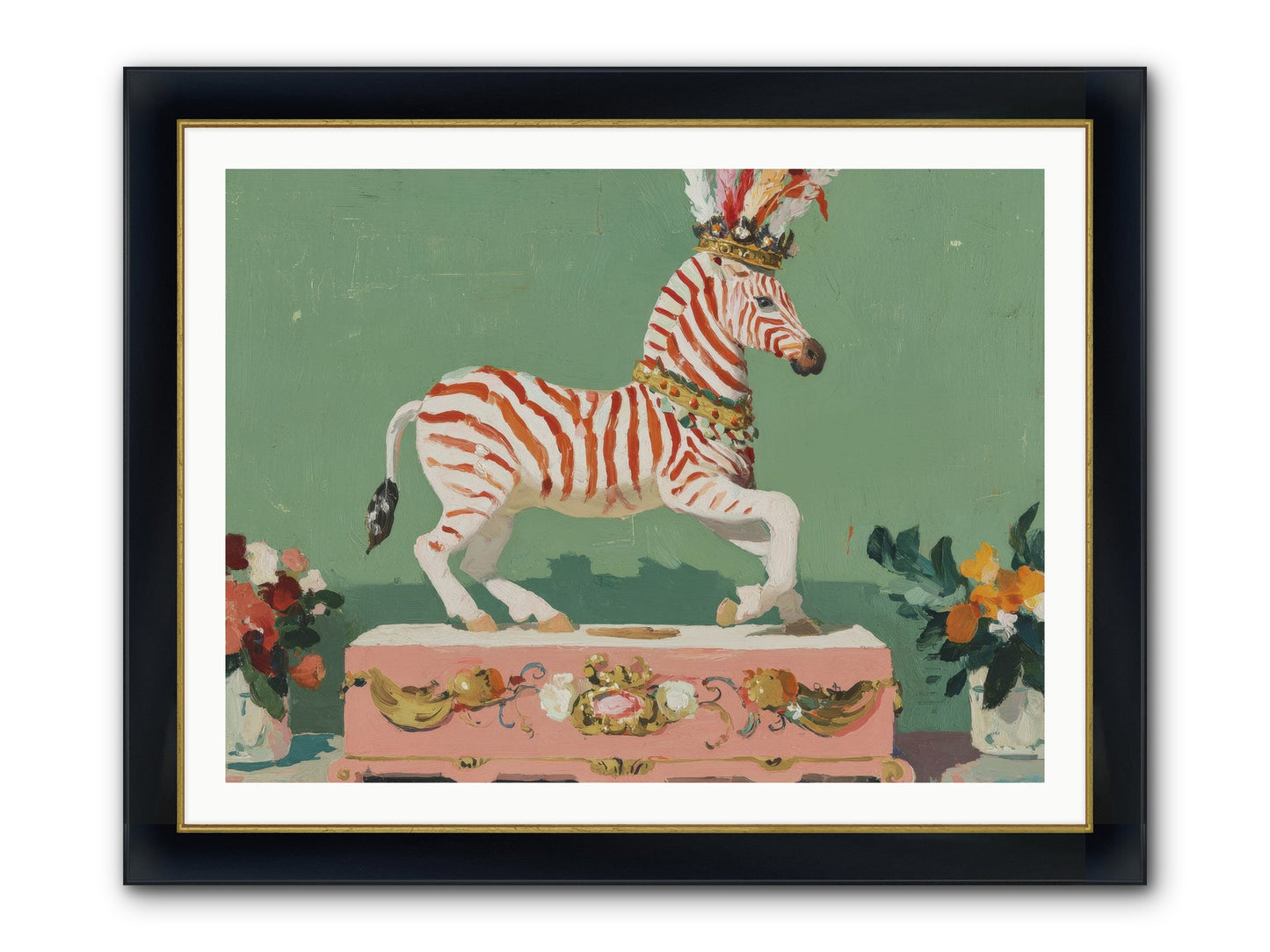 Poised In Wonder Framed Print - Wide Black w/Gold 40x30