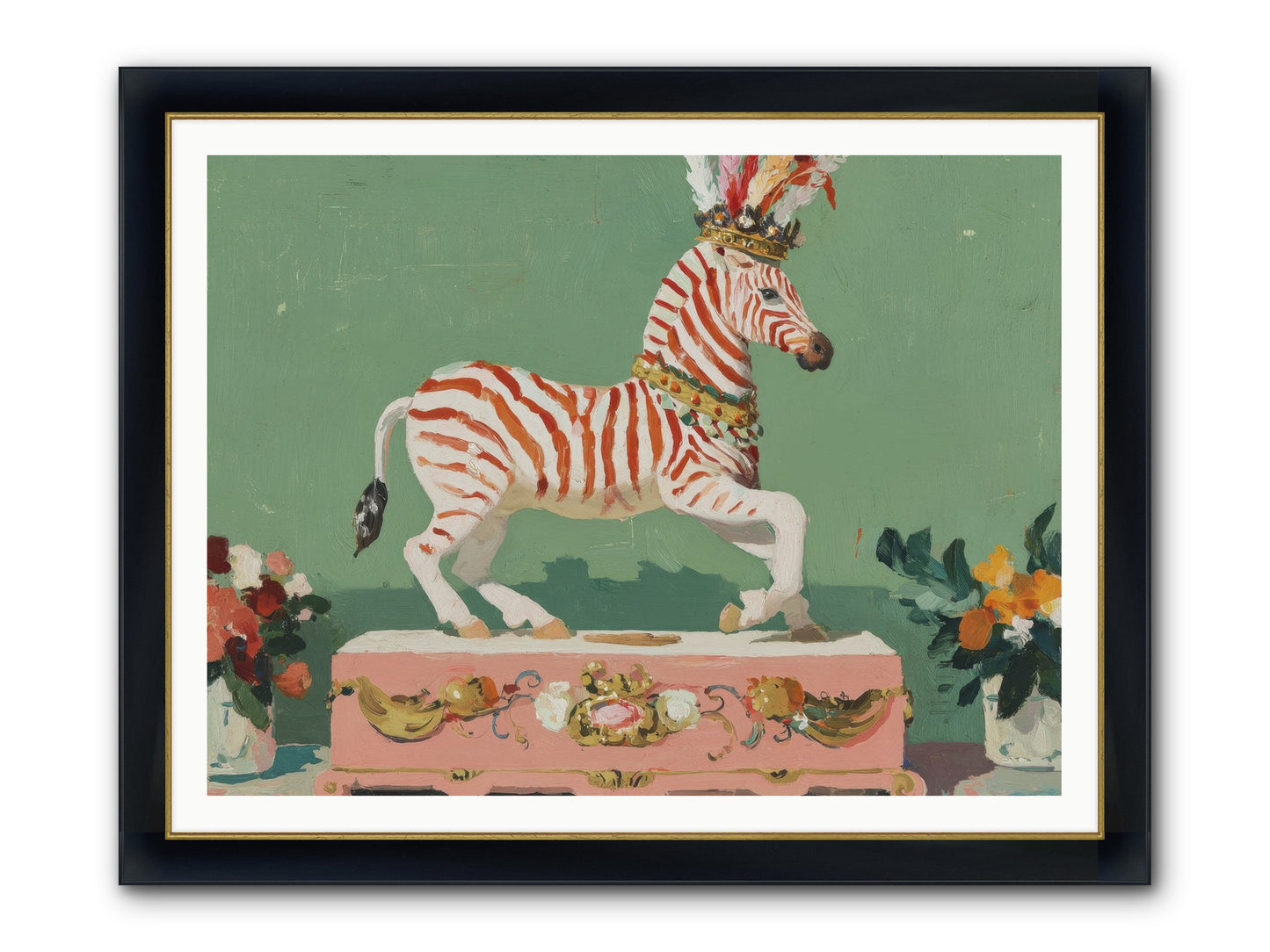 Poised In Wonder Framed Print - Wide Black w/Gold 48x36