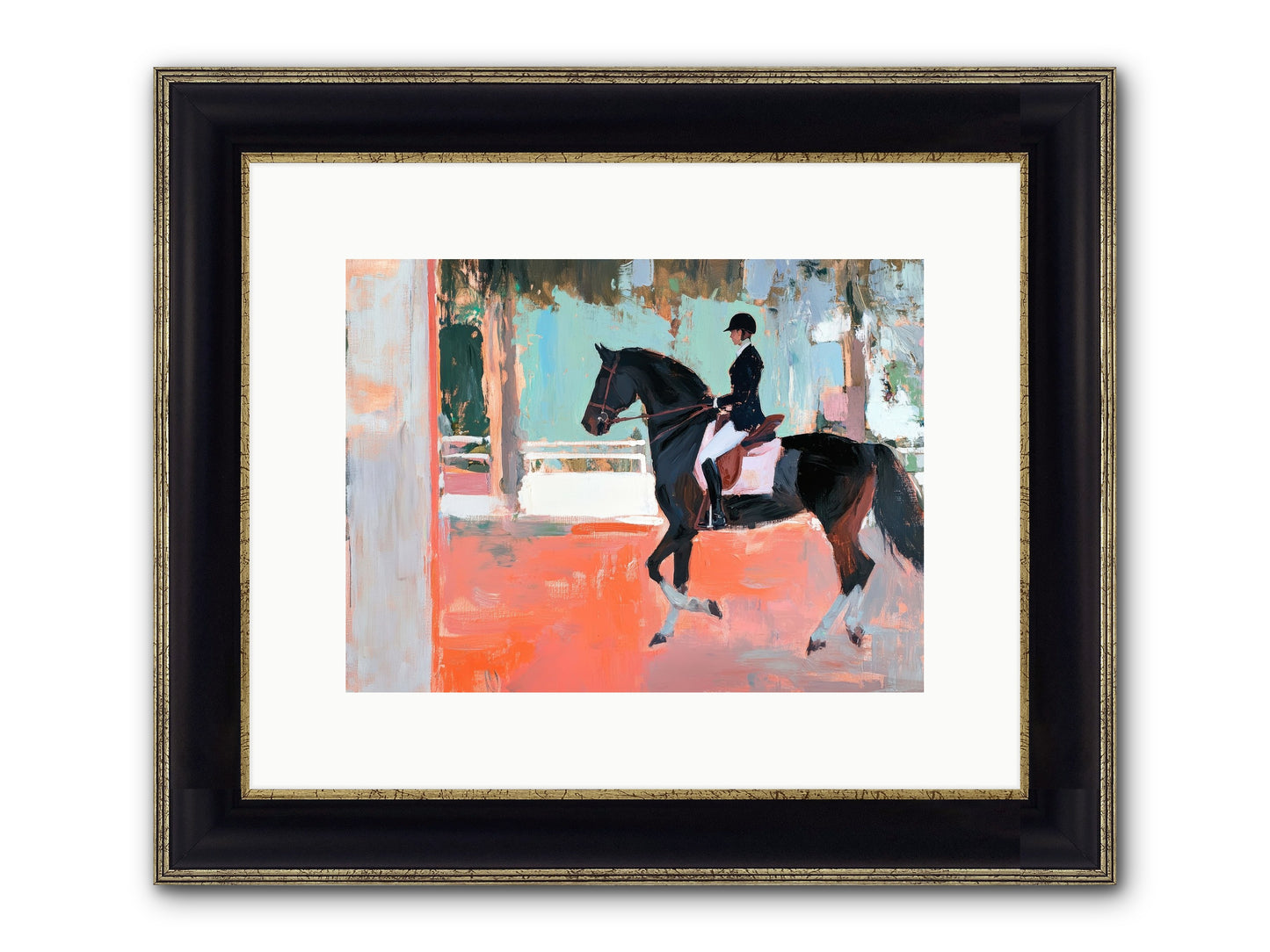 Poised Tradition Framed Print - Black & Gold 12x9