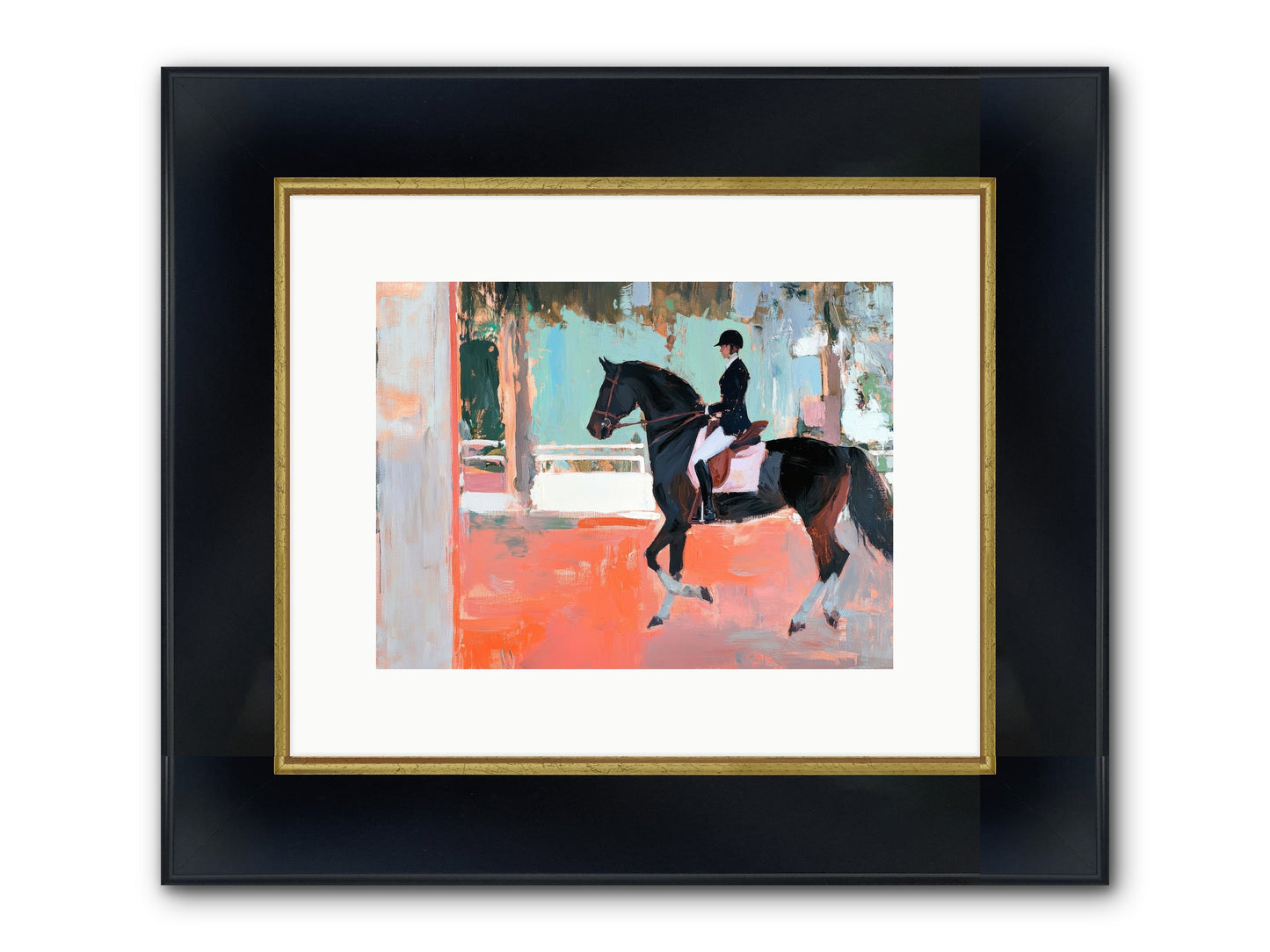 Poised Tradition Framed Print - Wide Black w/Gold 12x9