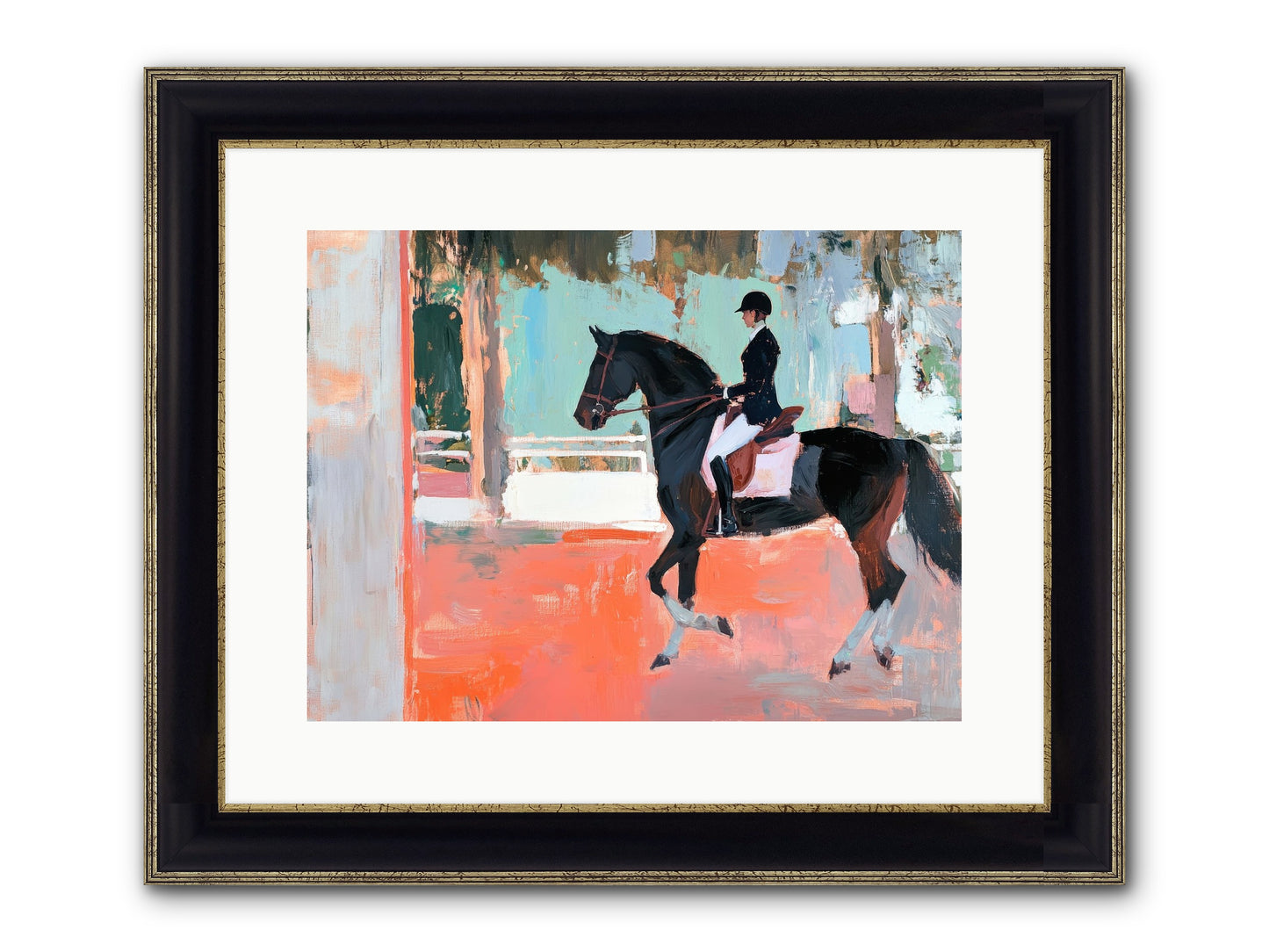 Poised Tradition Framed Print - Black & Gold 16x12