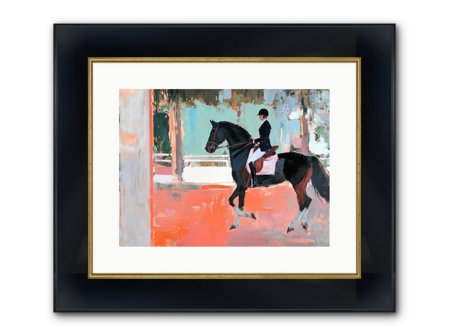 Poised Tradition Framed Print - Wide Black w/Gold 16x12
