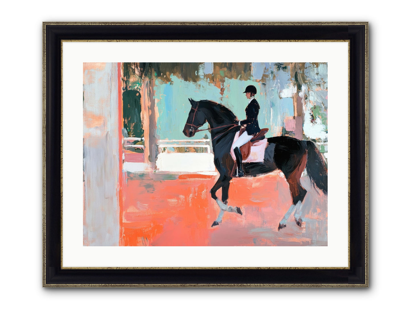 Poised Tradition Framed Print - Black & Gold 24x18