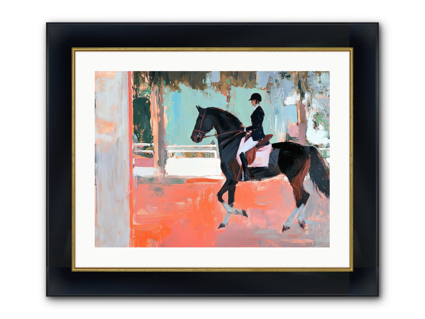 Poised Tradition Framed Print - Wide Black w/Gold 24x18