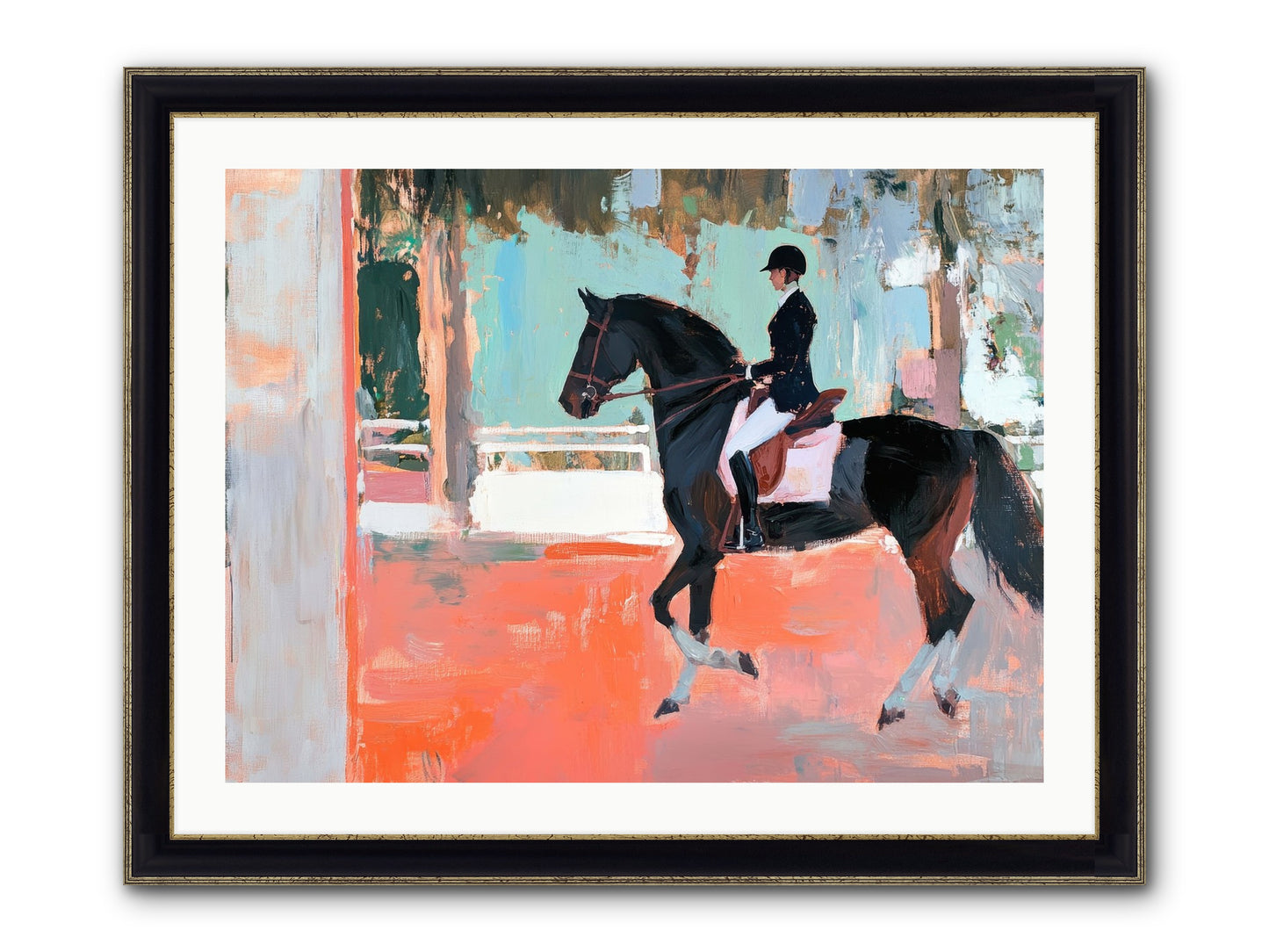 Poised Tradition Framed Print - Black & Gold 32x24