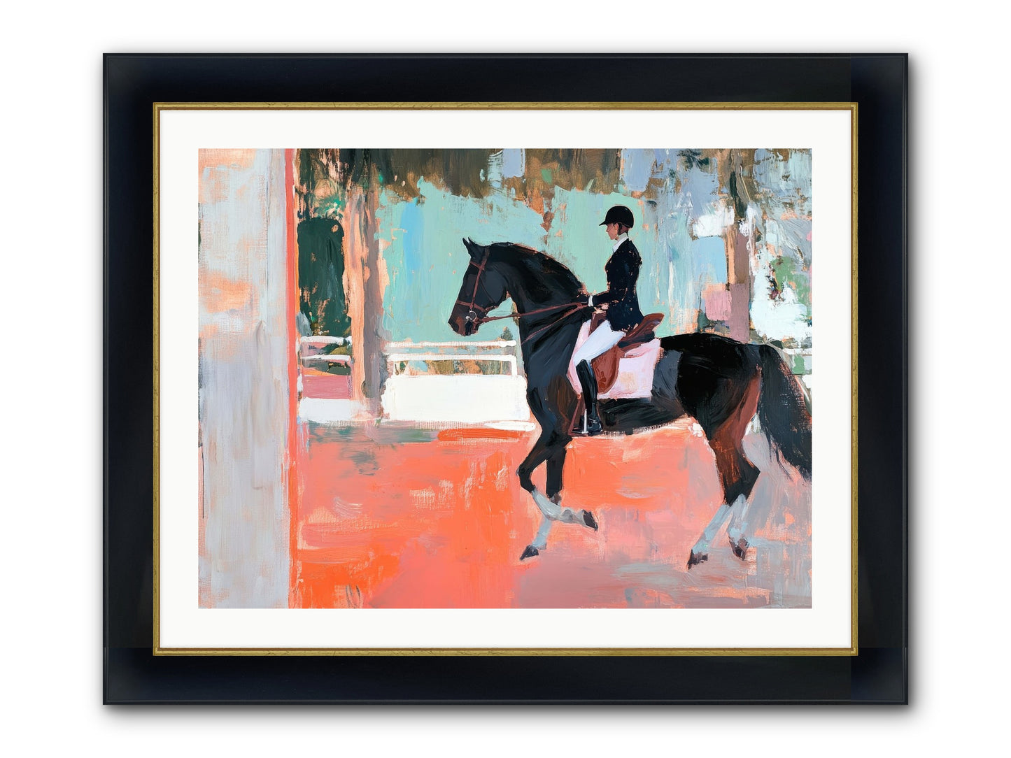 Poised Tradition Framed Print - Wide Black w/Gold 32x24