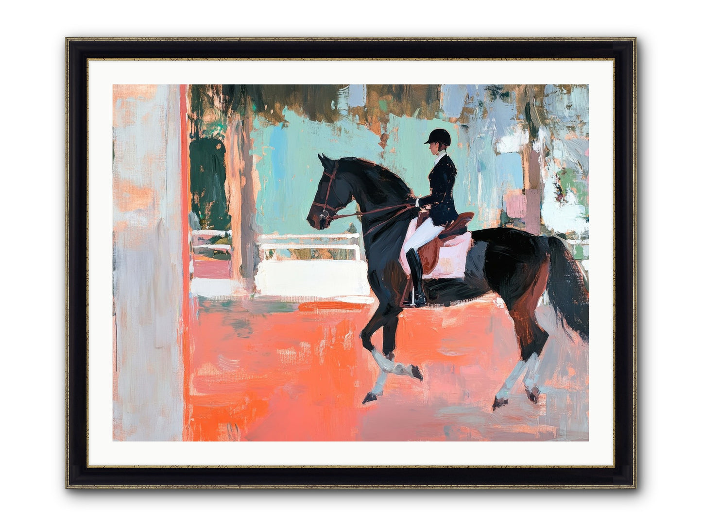 Poised Tradition Framed Print - Black & Gold 40x30