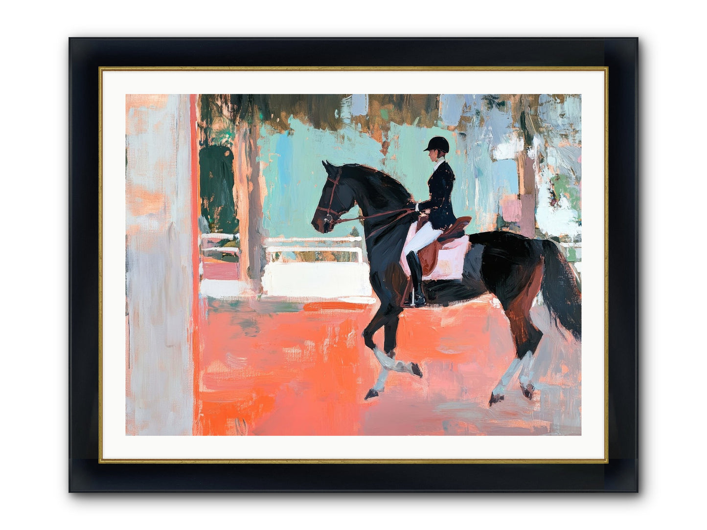 Poised Tradition Framed Print - Wide Black w/Gold 40x30