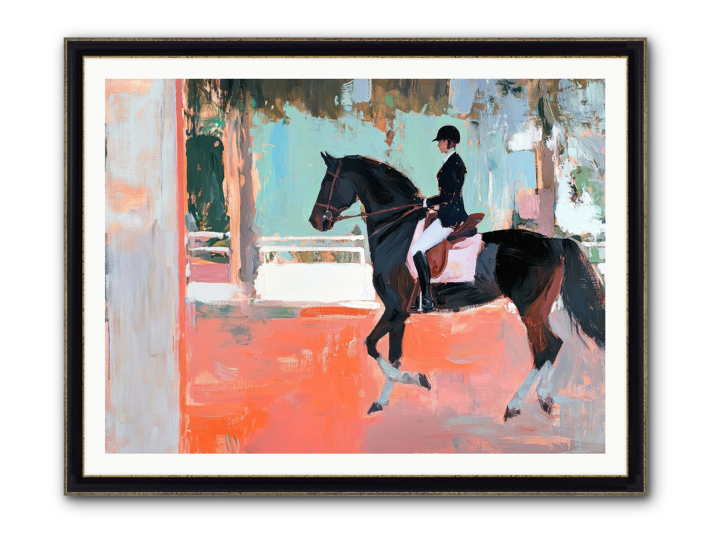 Poised Tradition Framed Print - Black & Gold 48x36