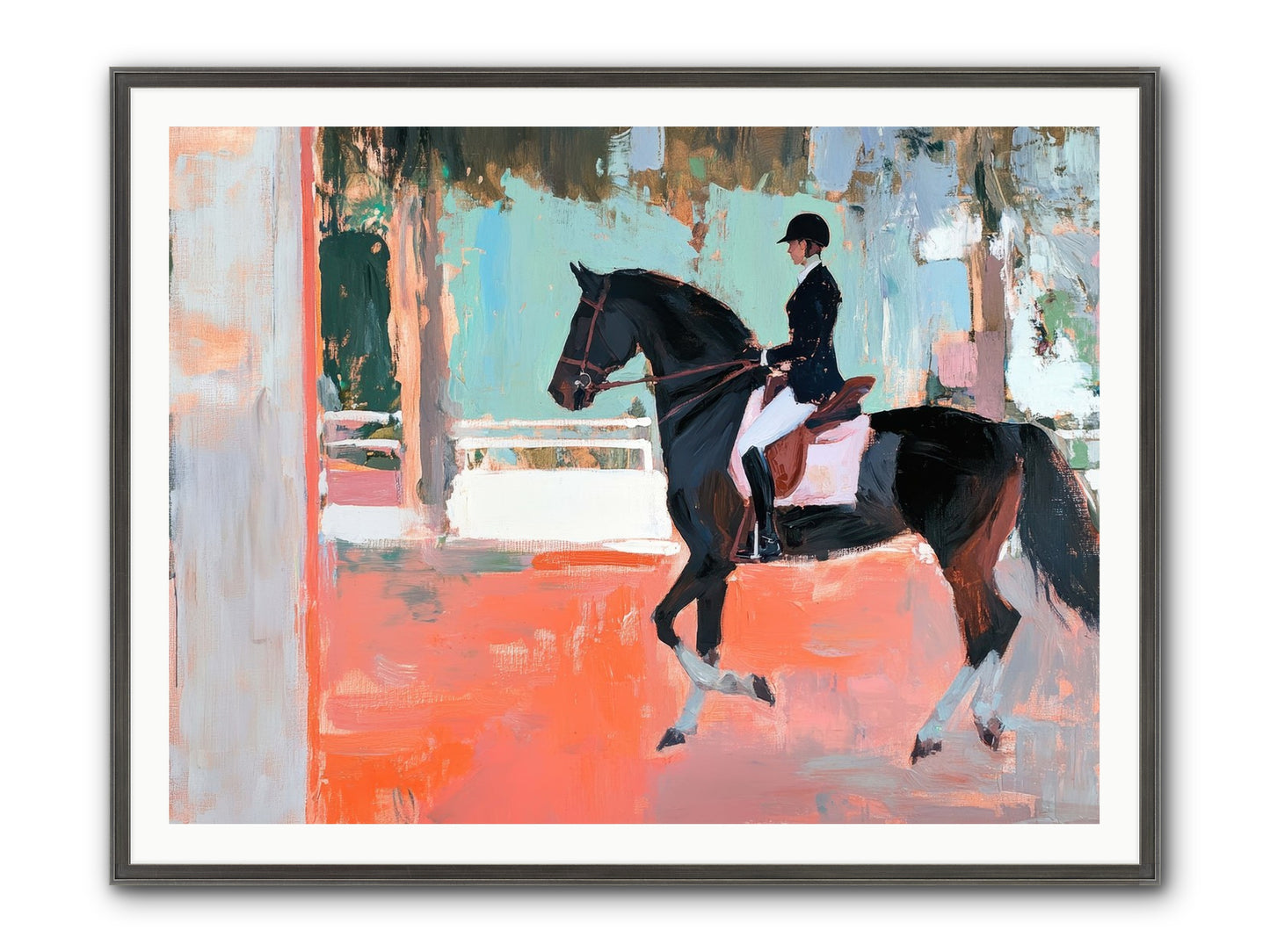 Poised Tradition Framed Print - Slimwoods Black/Silver 48x36