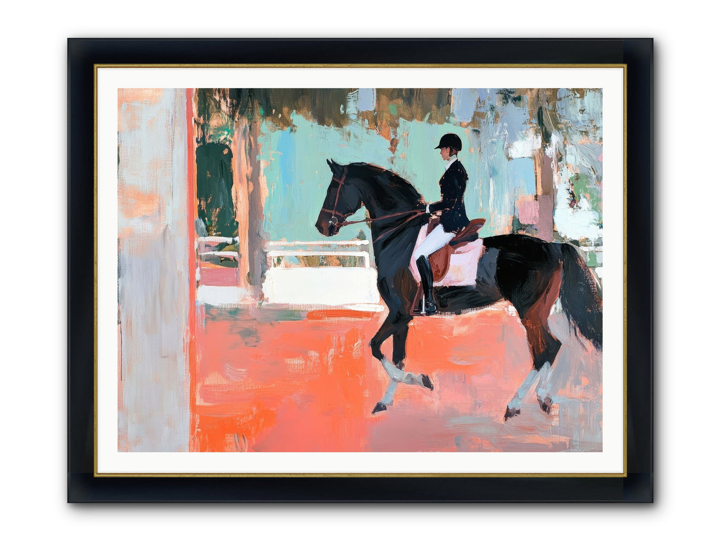 Poised Tradition Framed Print - Wide Black w/Gold 48x36