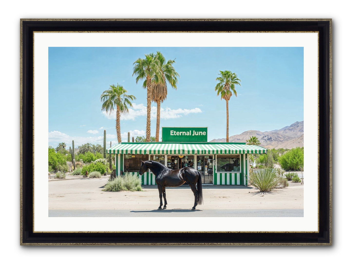 Polaroids Of Yesterday Framed Print - Black & Gold 36x24