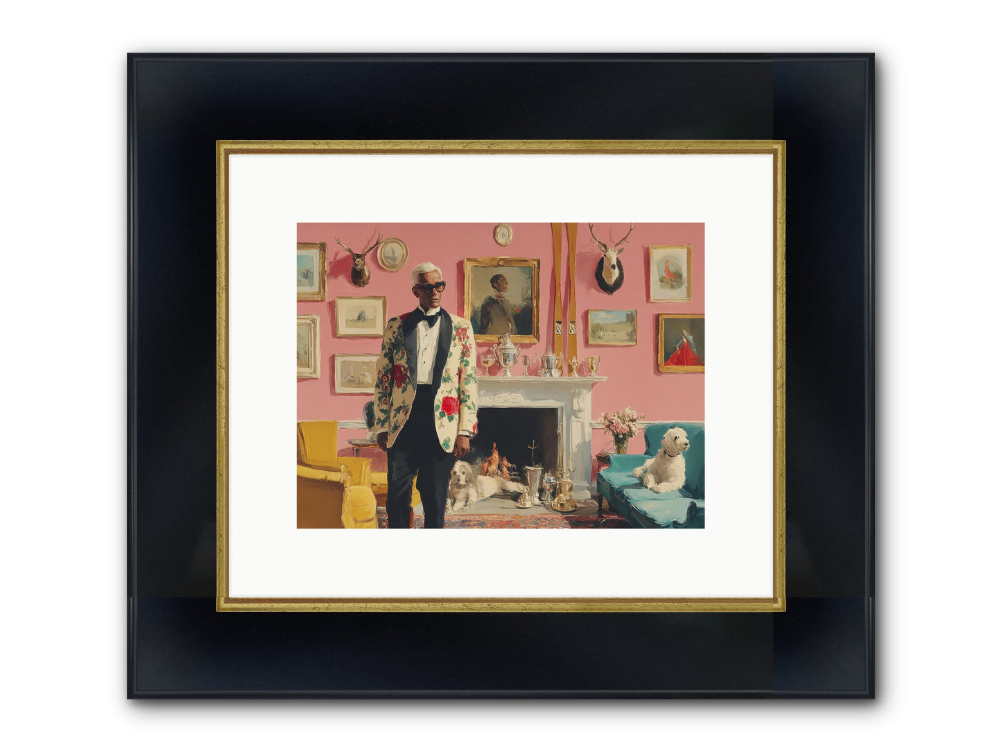 Polite Storm & Co. Framed Print - Wide Black w/Gold 12x9