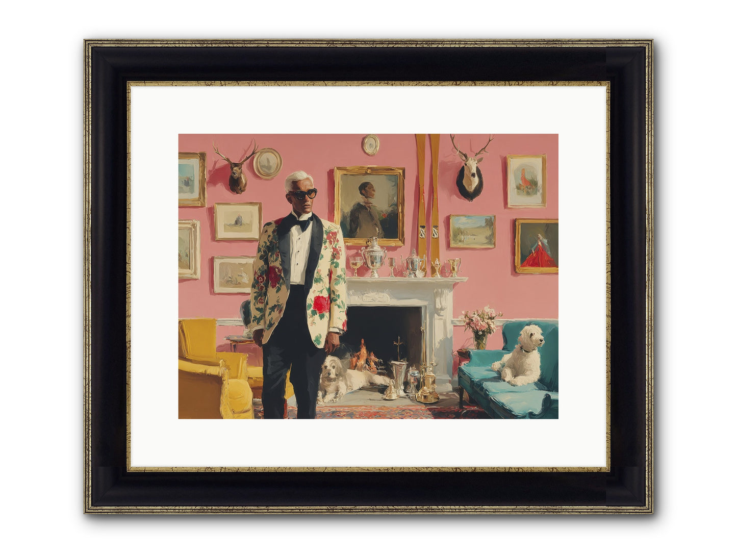 Polite Storm & Co. Framed Print - Black & Gold 16x12