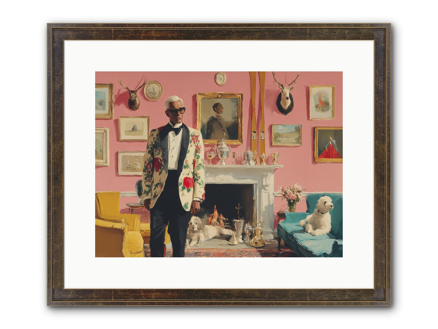 Polite Storm & Co. Framed Print - Slimwoods Black/Gold 16x12