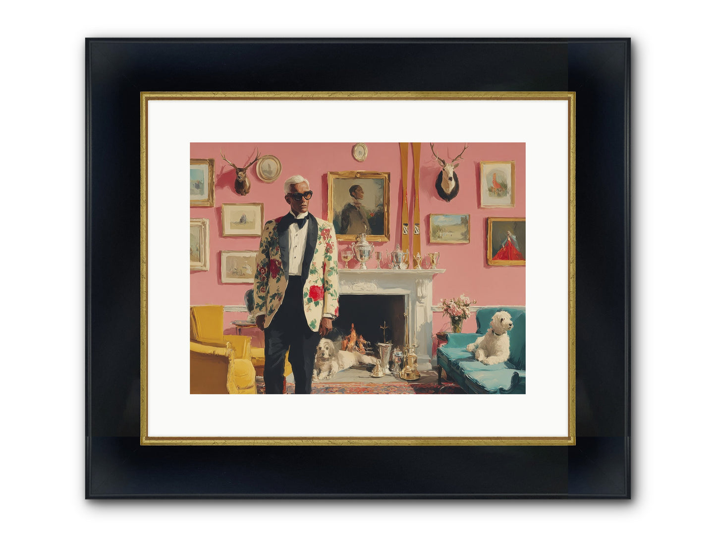 Polite Storm & Co. Framed Print - Wide Black w/Gold 16x12