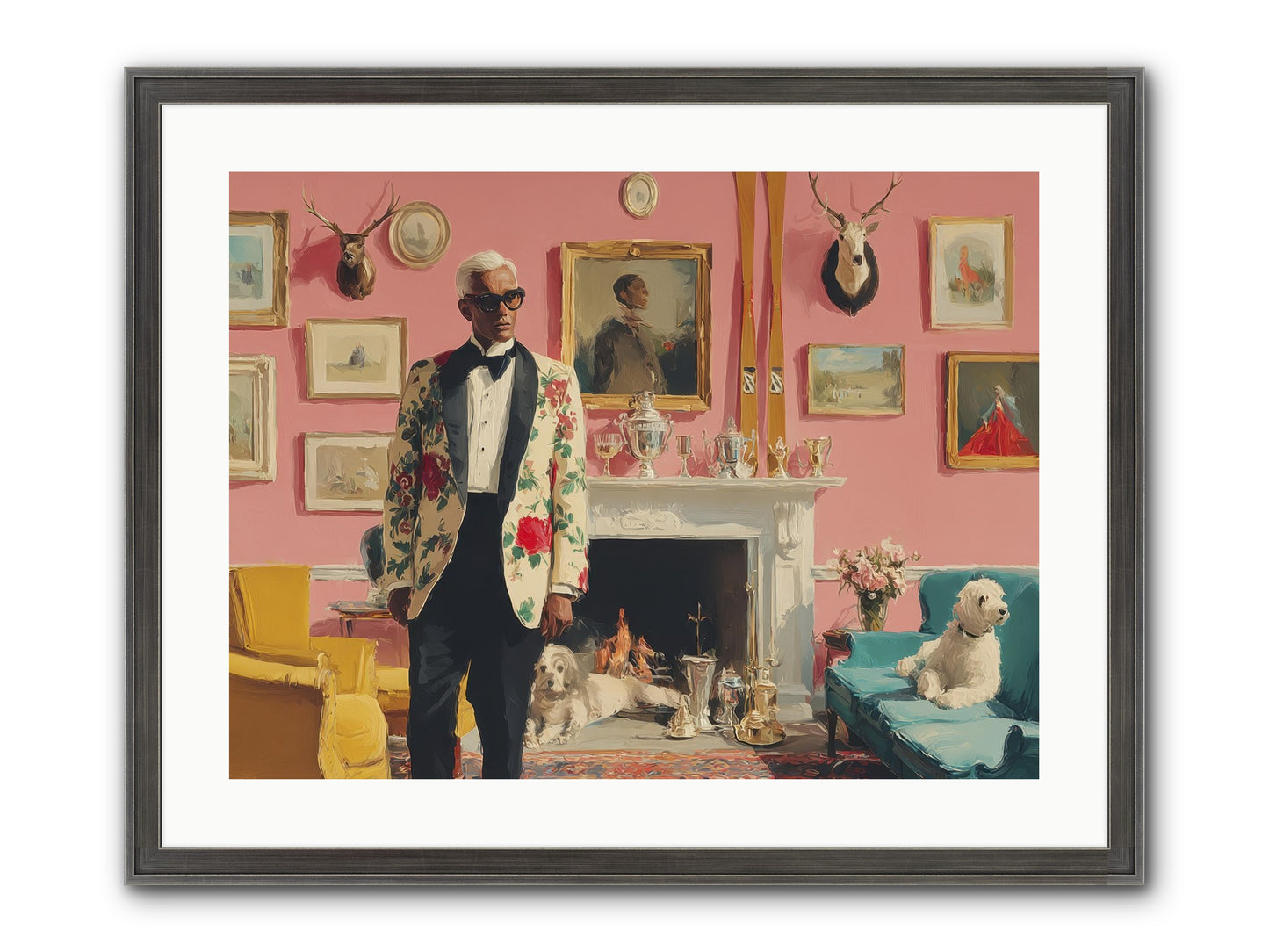 Polite Storm & Co. Framed Print - Slimwoods Black/Silver 24x18