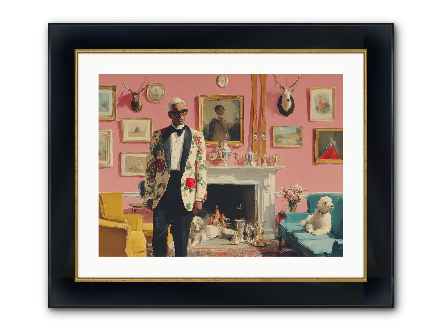 Polite Storm & Co. Framed Print - Wide Black w/Gold 24x18