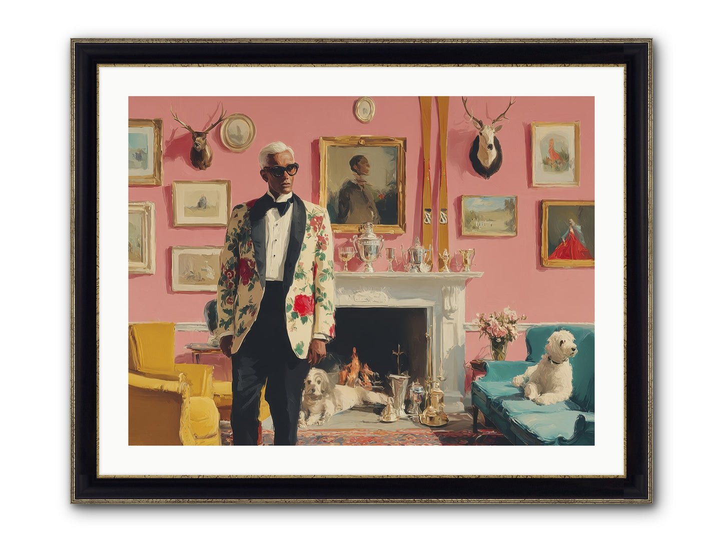 Polite Storm & Co. Framed Print - Black & Gold 32x24