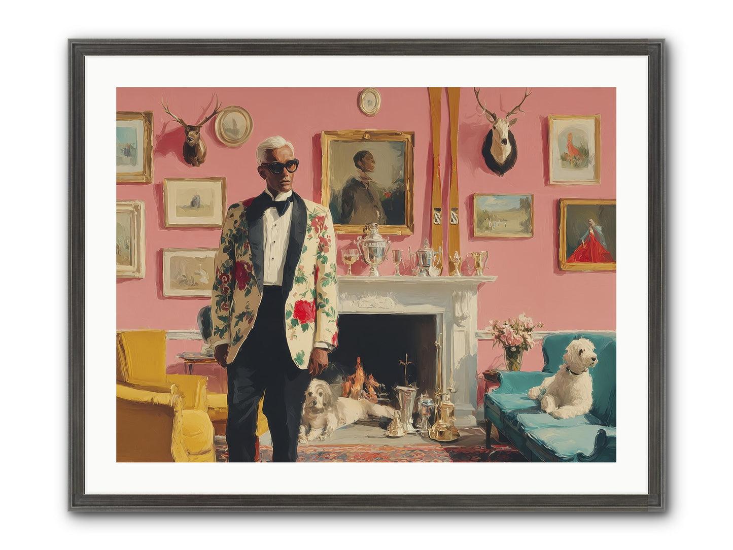 Polite Storm & Co. Framed Print - Slimwoods Black/Silver 32x24
