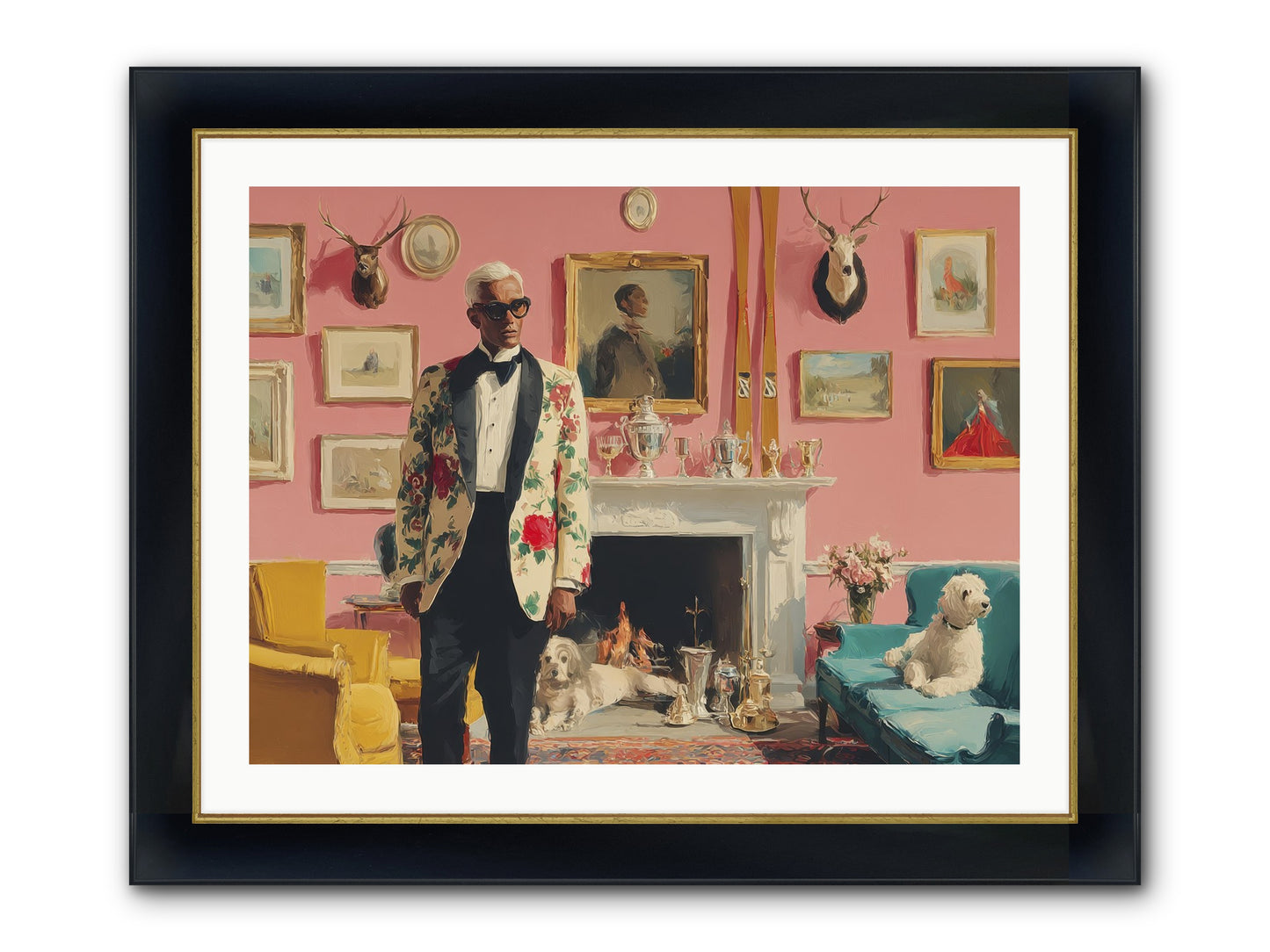 Polite Storm & Co. Framed Print - Wide Black w/Gold 32x24