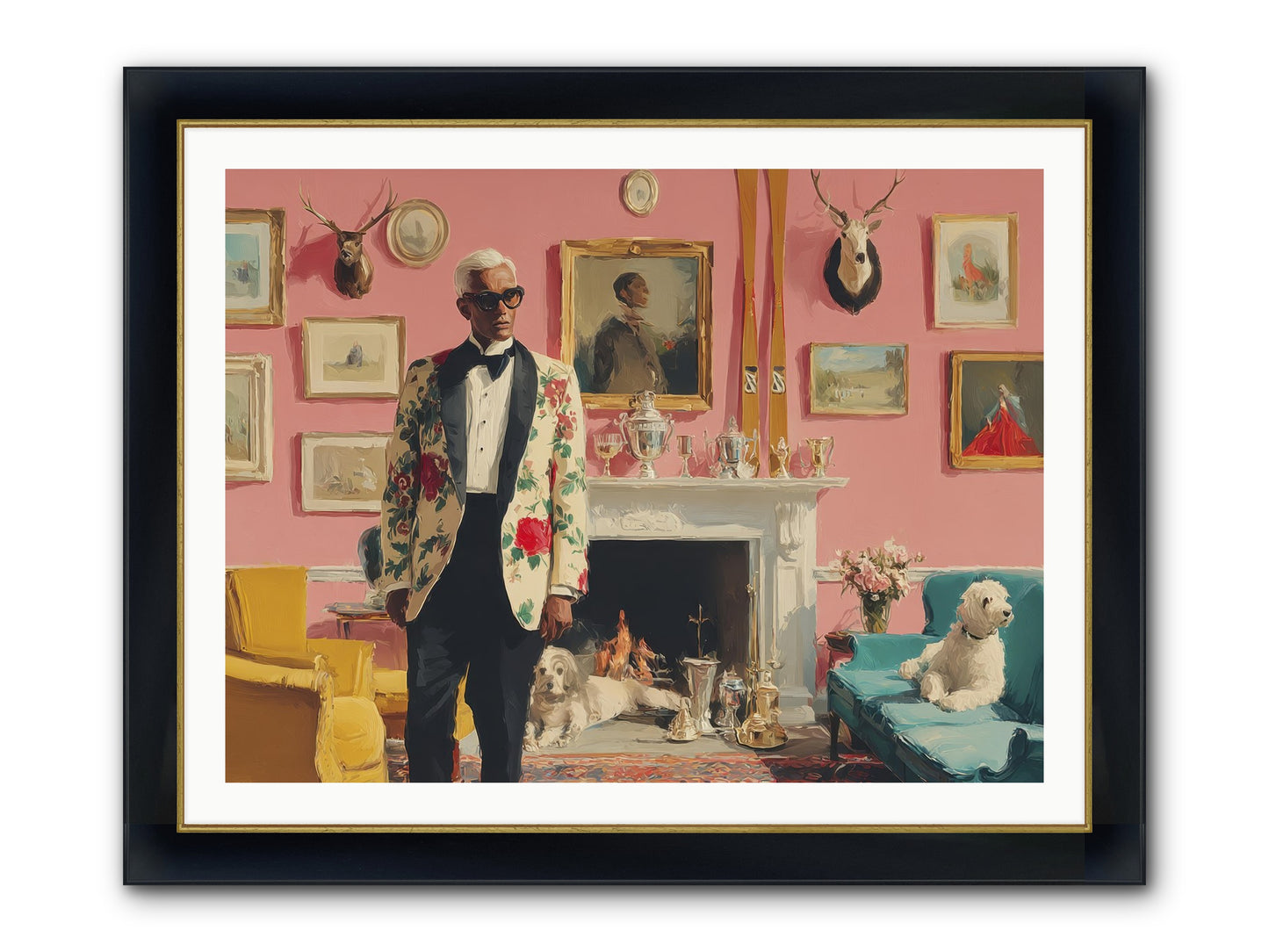 Polite Storm & Co. Framed Print - Wide Black w/Gold 40x30