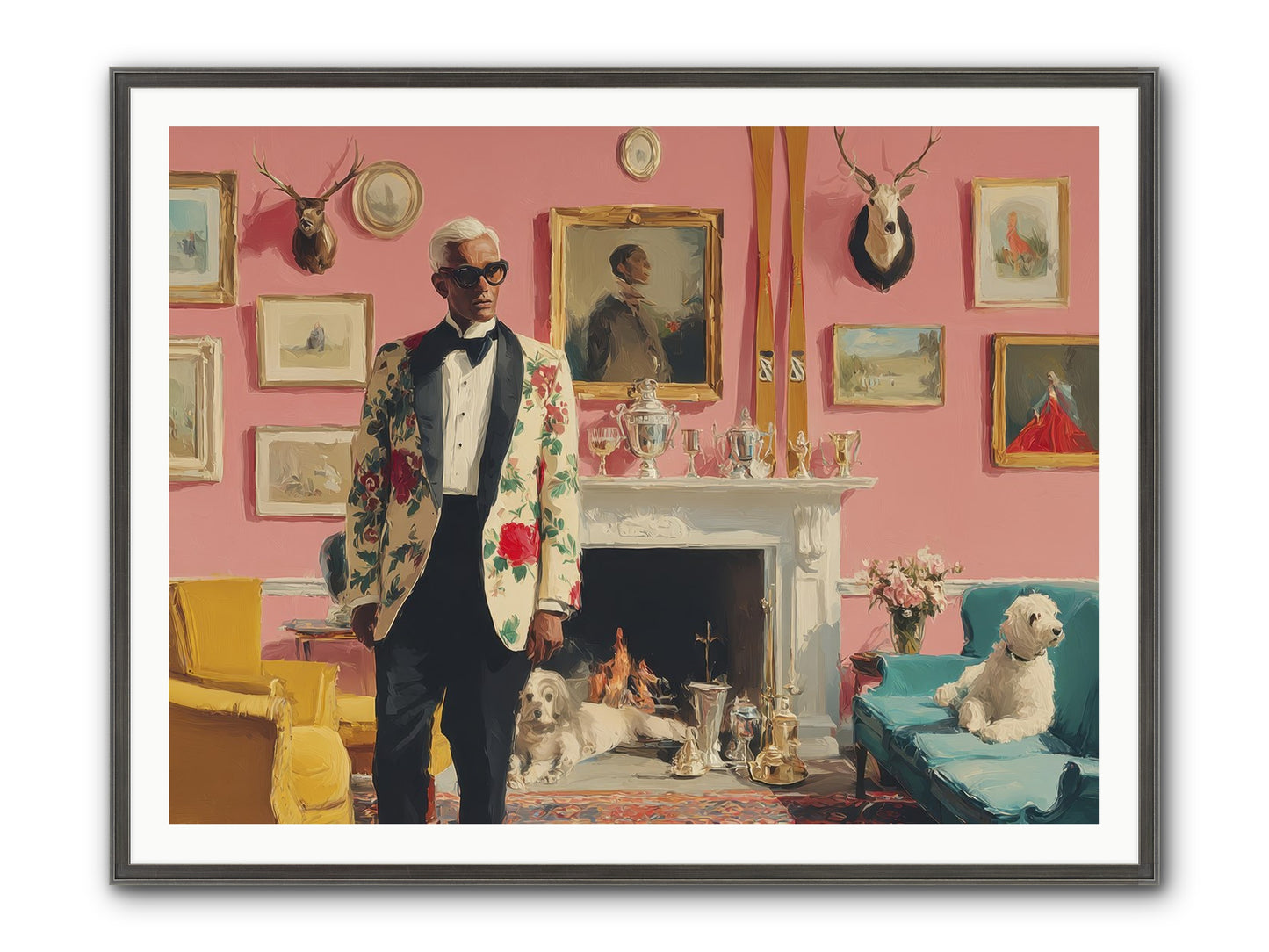 Polite Storm & Co. Framed Print - Slimwoods Black/Silver 48x36