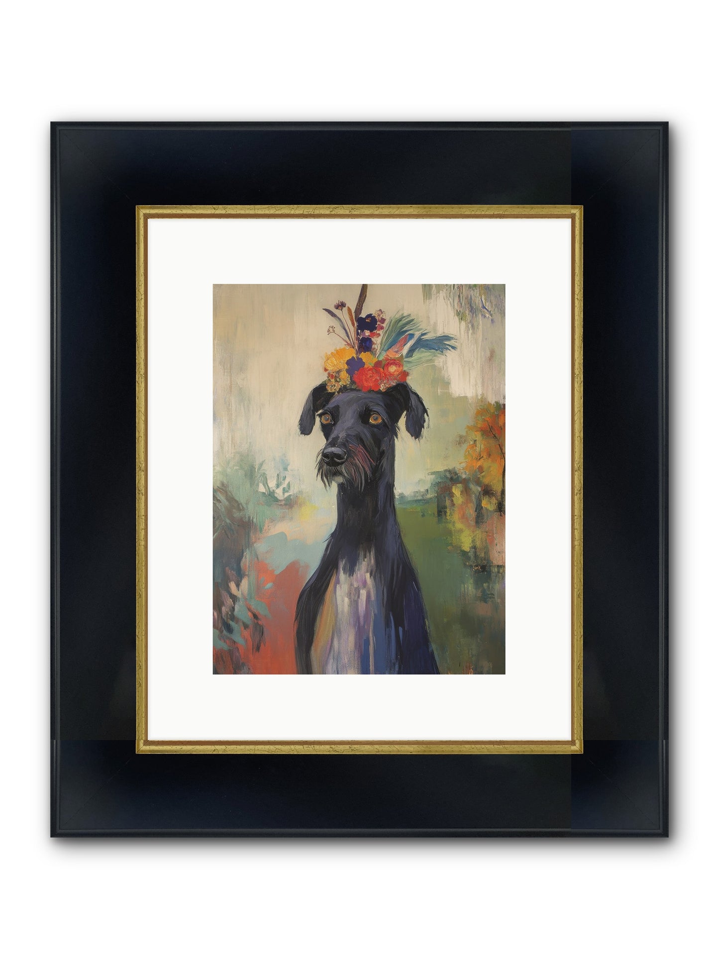 Poppet Framed Print - Wide Black w/Gold 9x12