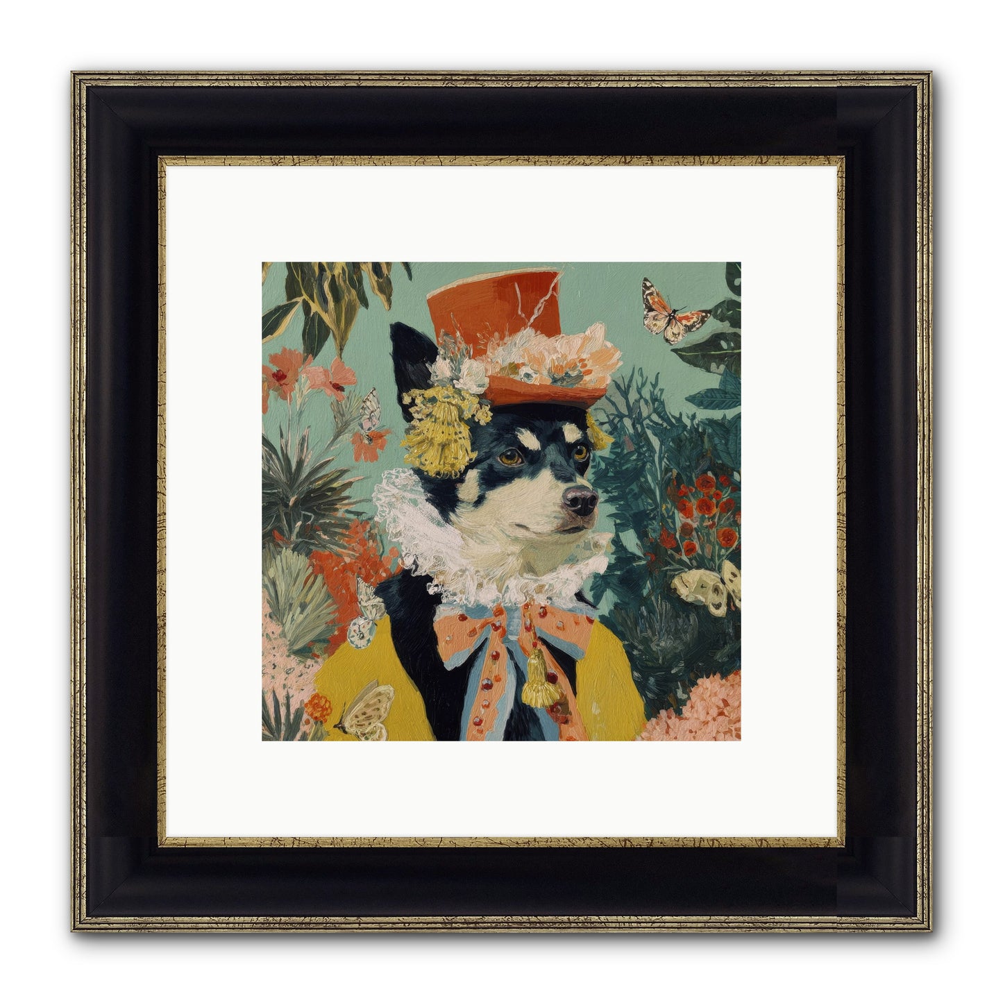 Poppy Penn Framed Print - Black & Gold 10x10