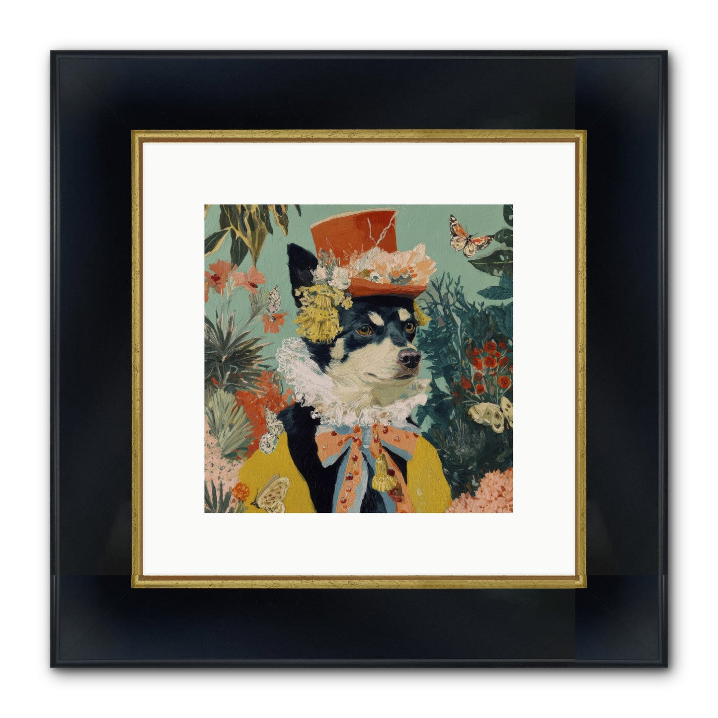 Poppy Penn Framed Print - Wide Black w/Gold 10x10