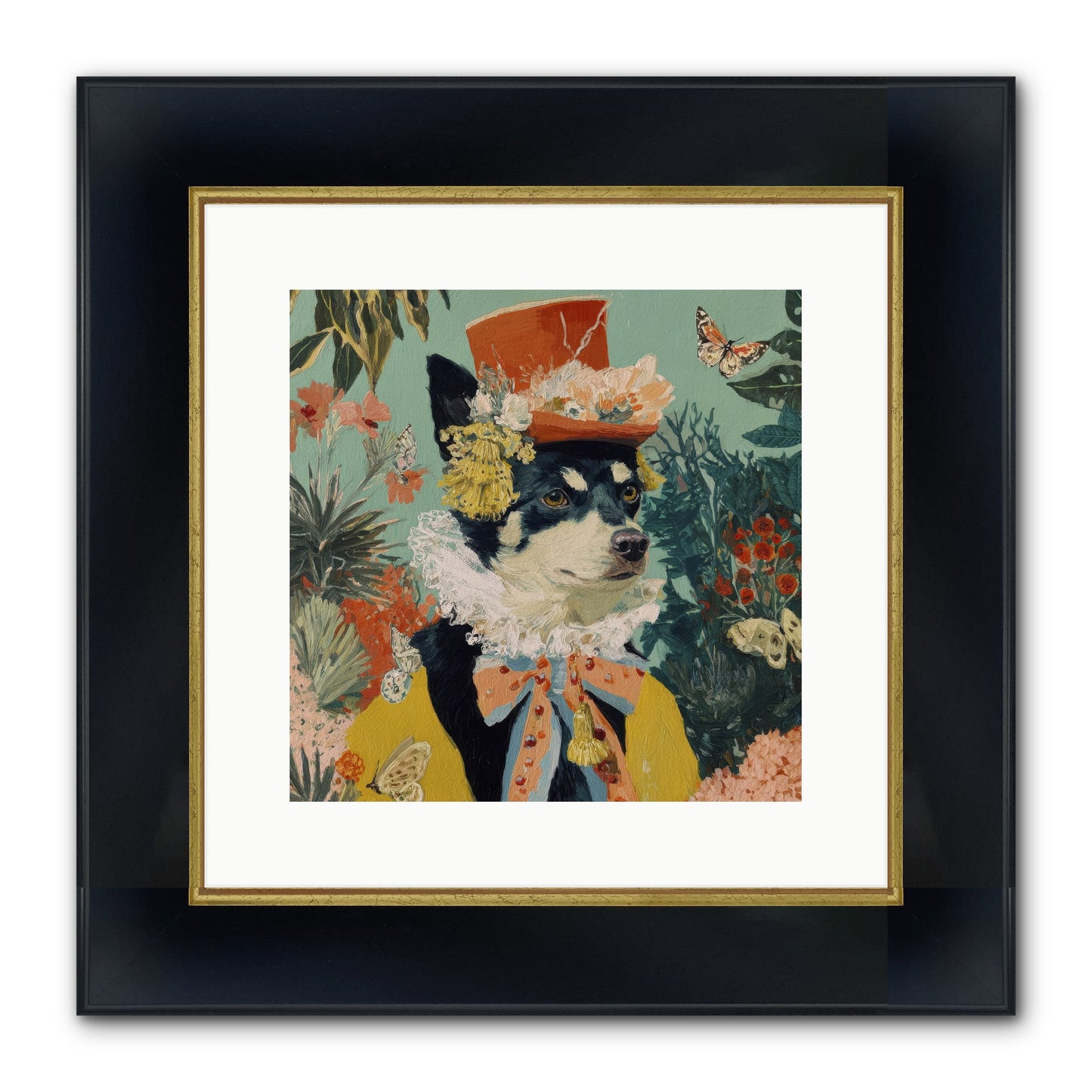 Poppy Penn Framed Print - Wide Black w/Gold 12x12