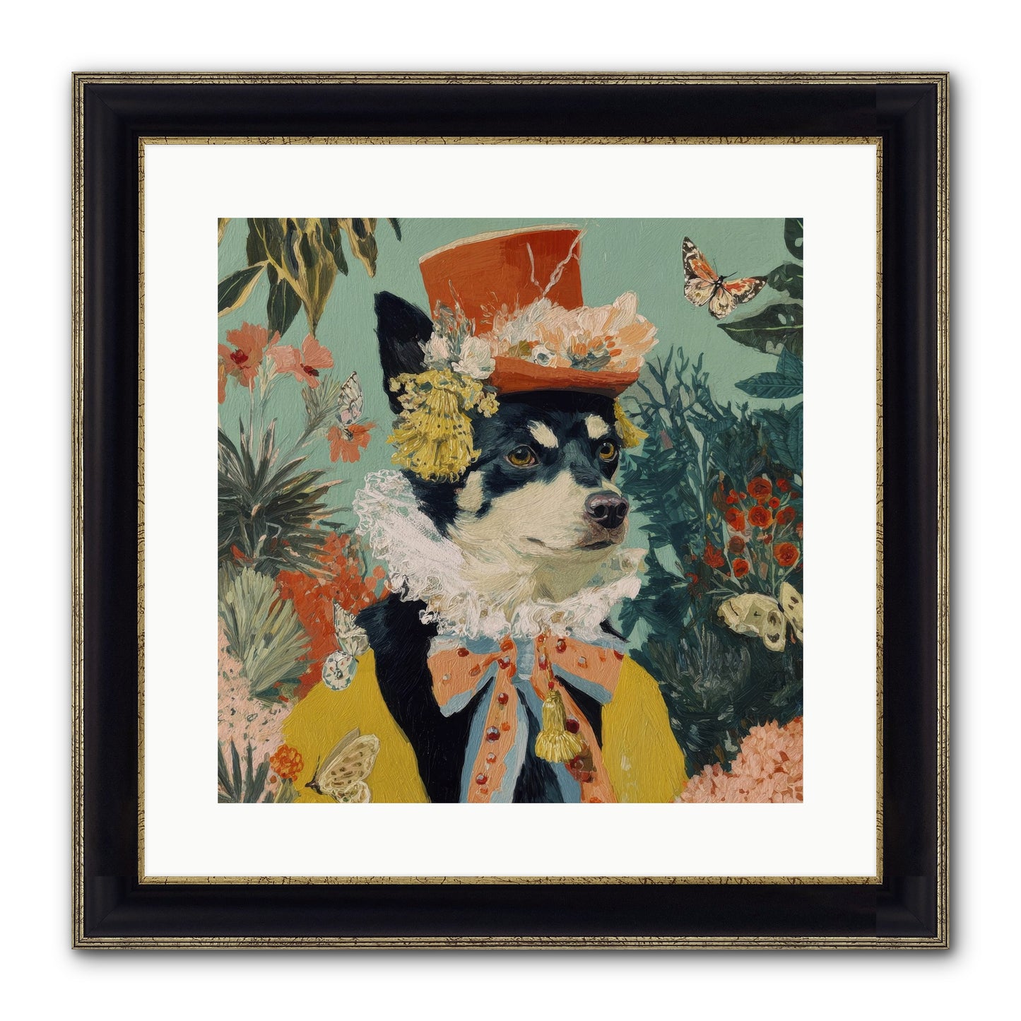 Poppy Penn Framed Print - Black & Gold 16x16