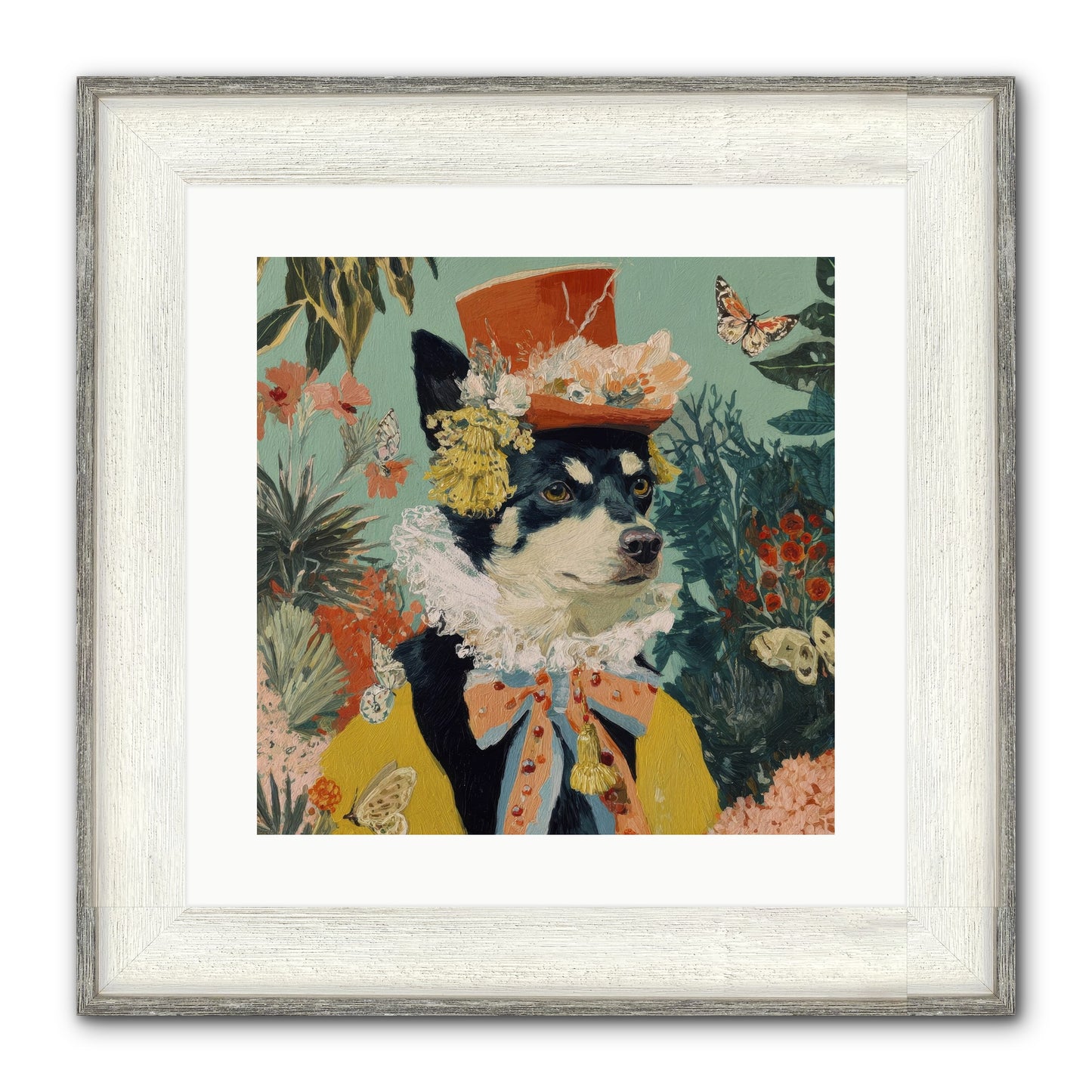 Poppy Penn Framed Print - Driftwood White 16x16