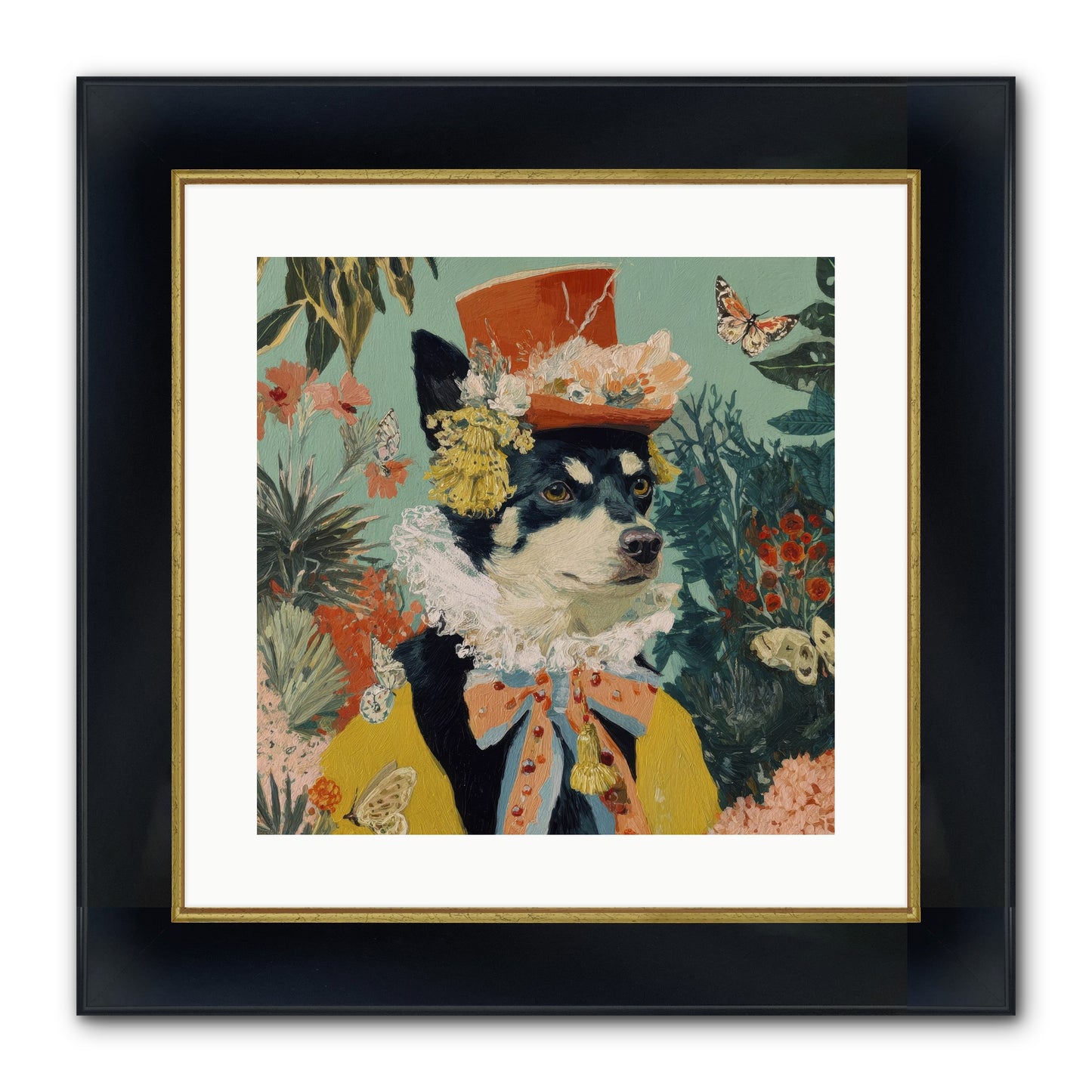 Poppy Penn Framed Print - Wide Black w/Gold 16x16