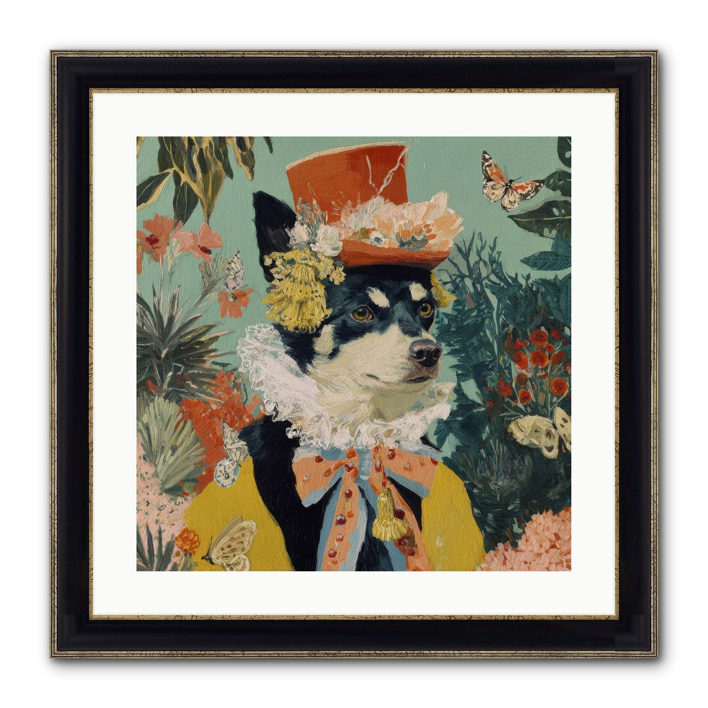 Poppy Penn Framed Print - Black & Gold 20x20