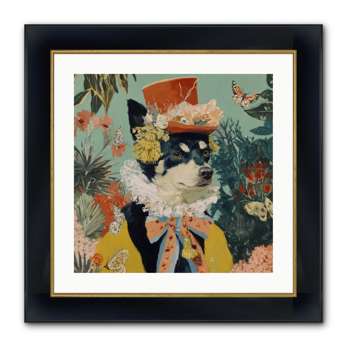 Poppy Penn Framed Print - Wide Black w/Gold 20x20