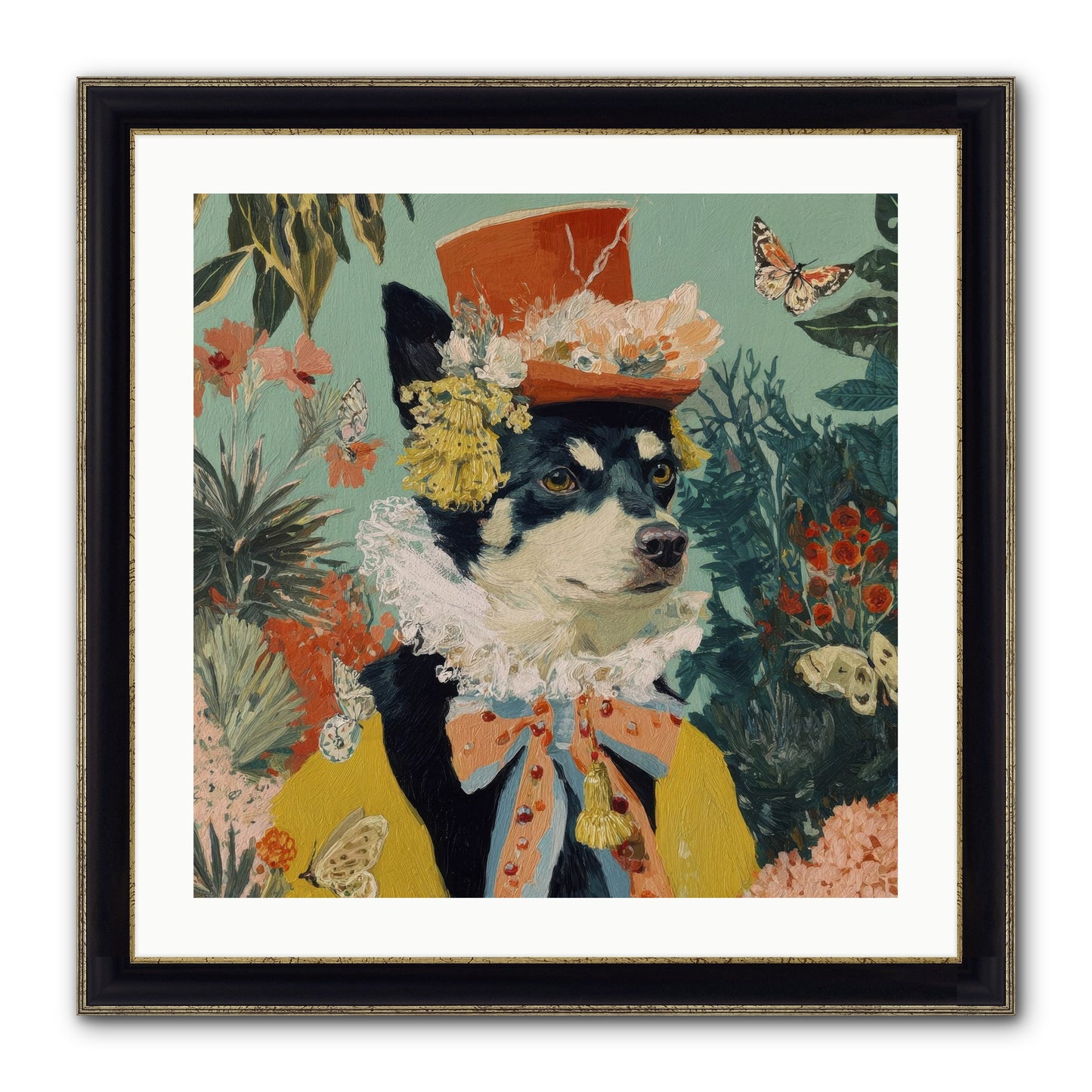 Poppy Penn Framed Print - Black & Gold 24x24