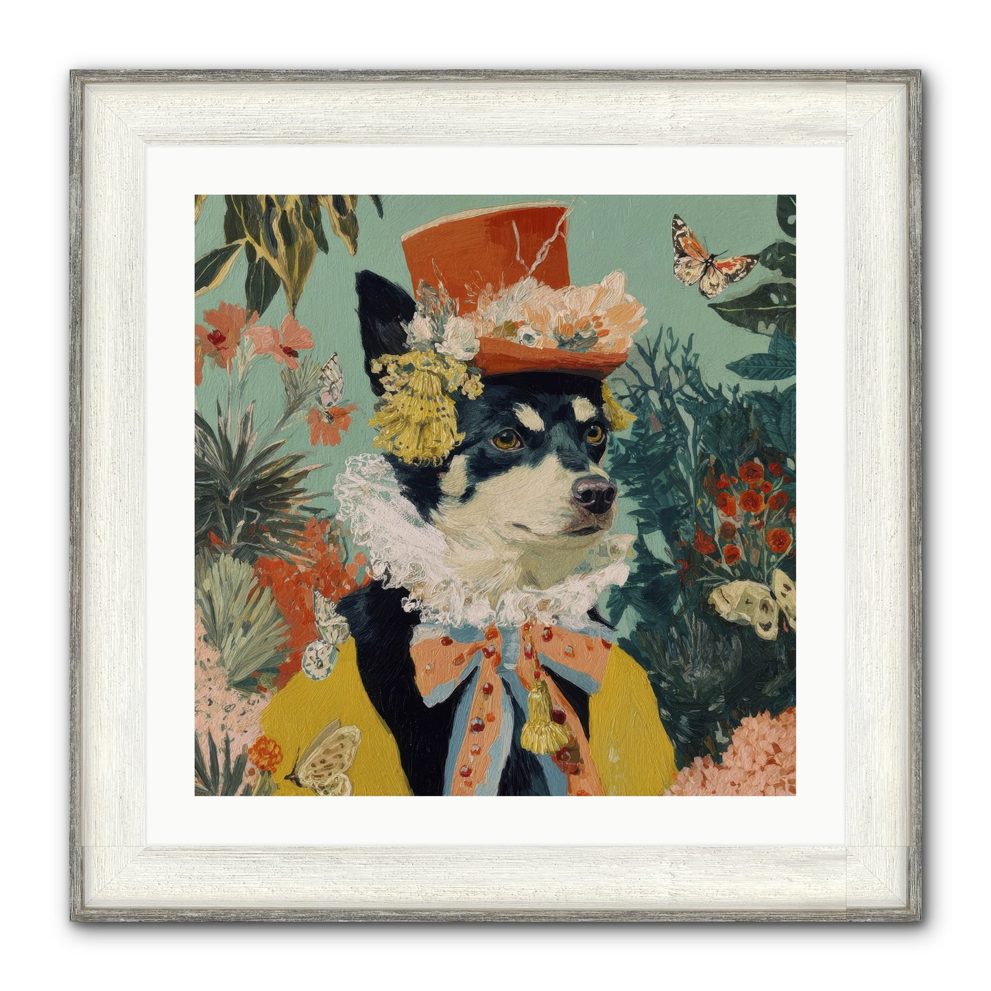 Poppy Penn Framed Print - Driftwood White 24x24