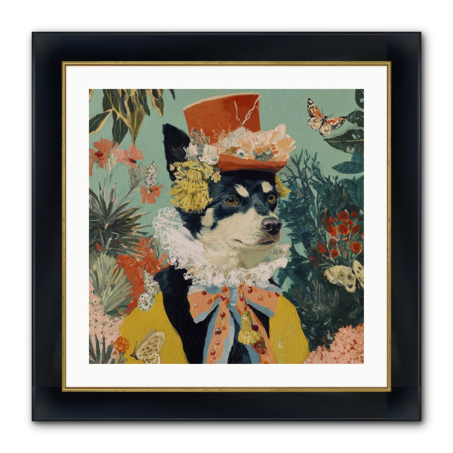 Poppy Penn Framed Print - Wide Black w/Gold 24x24