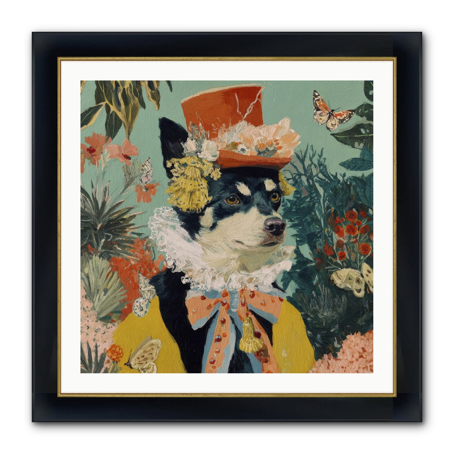 Poppy Penn Framed Print - Wide Black w/Gold 30x30