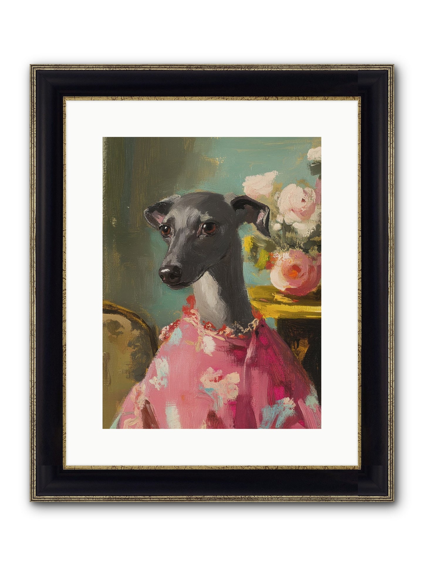 Poppy Wells Framed Print - Black & Gold 12x16