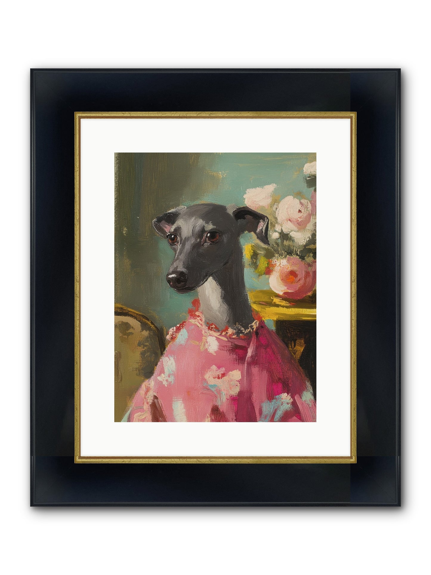 Poppy Wells Framed Print - Wide Black w/Gold 12x16