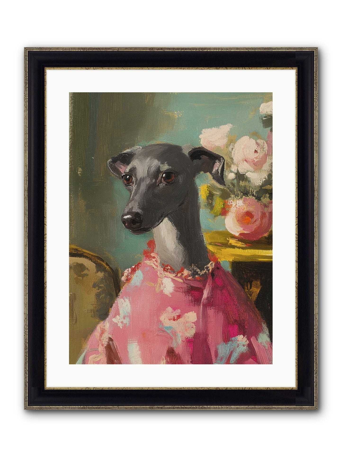 Poppy Wells Framed Print - Black & Gold 18x24