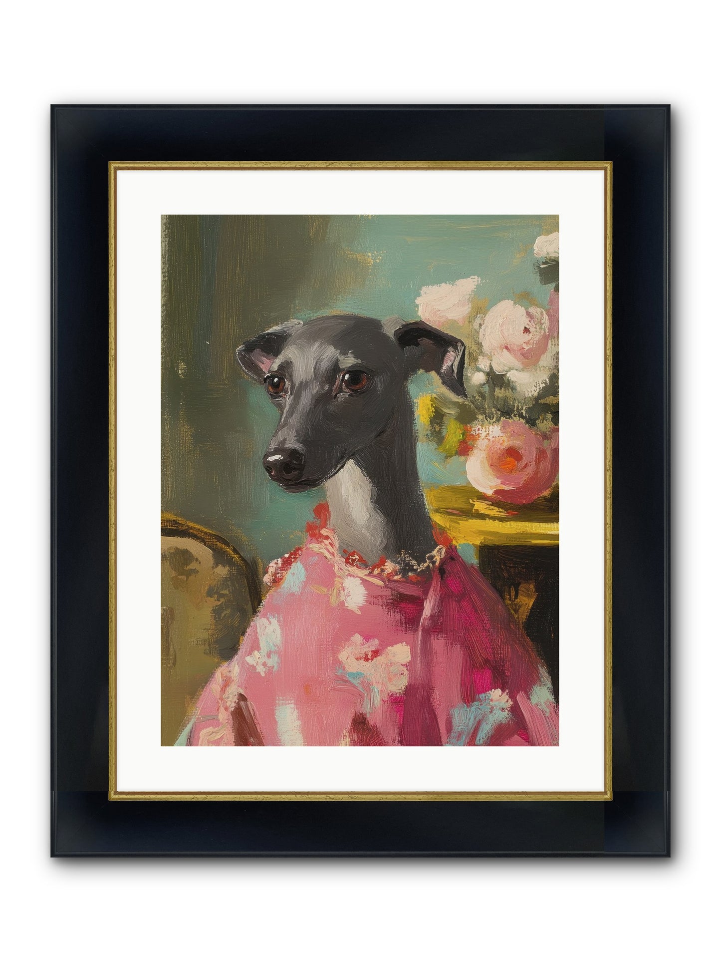 Poppy Wells Framed Print - Wide Black w/Gold 18x24