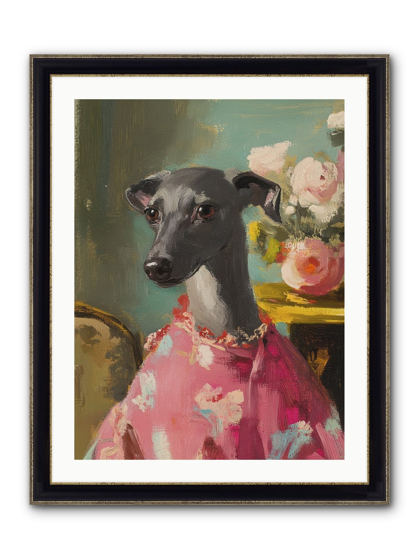 Poppy Wells Framed Print - Black & Gold 24x32