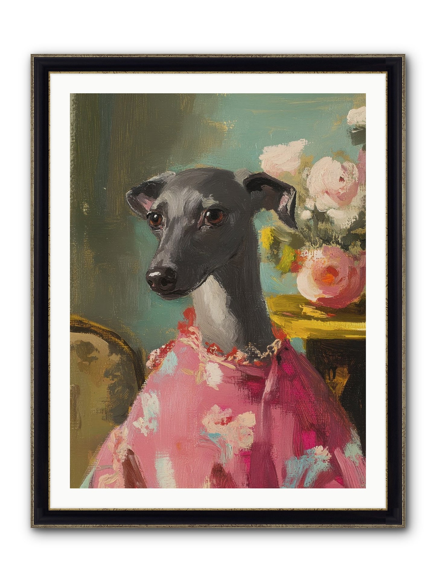 Poppy Wells Framed Print - Black & Gold 30x40